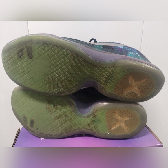 Nike Kobe Bryant X 10 Peach Jam Overcome Emerald Purple 705317-305 Mens Size 11. - Picture 6 of 11